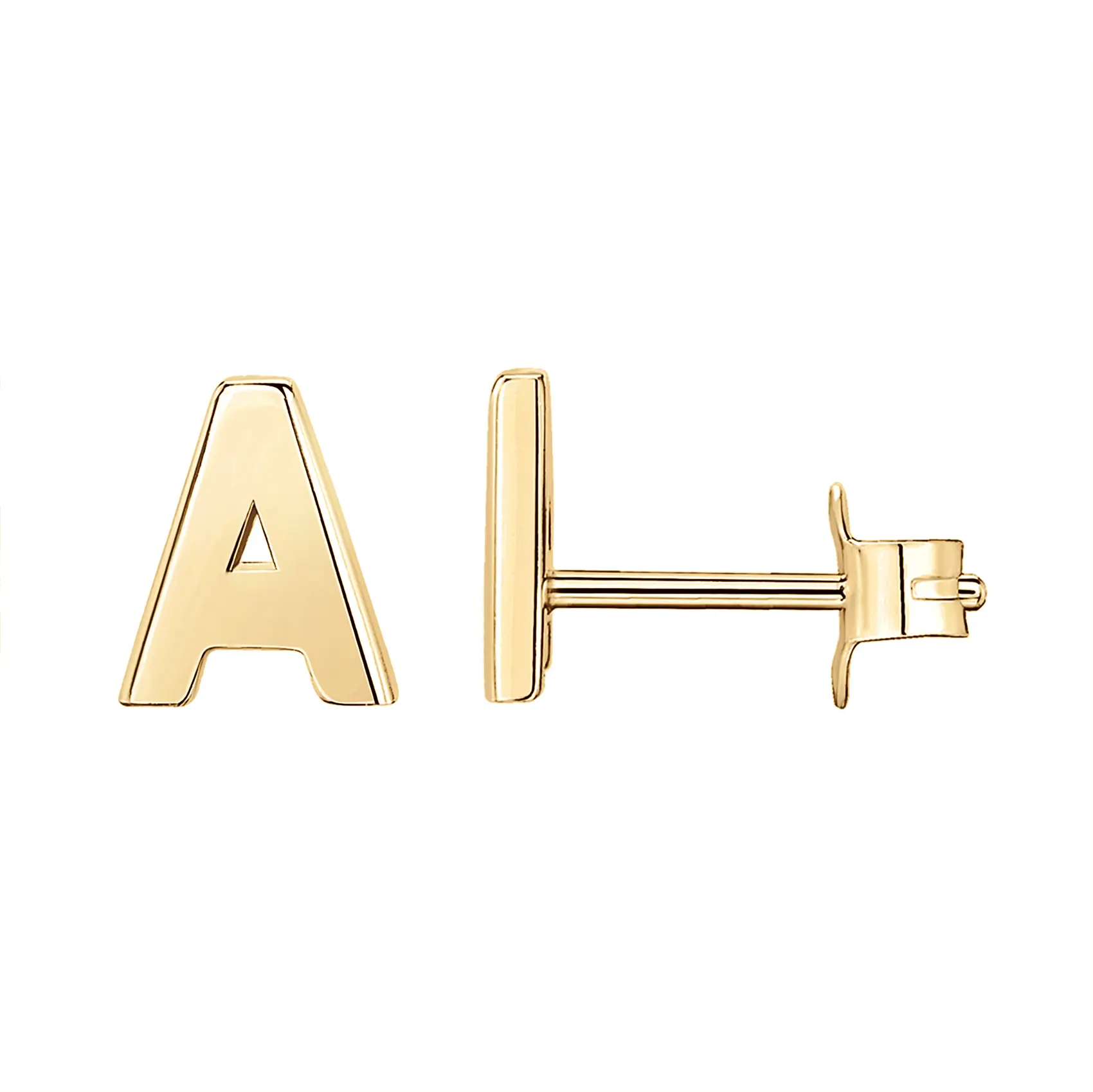 PAVOI 14K Gold Plated 925 Sterling Silver Alphabet Letter Earrings - Personalized Initial Earrings