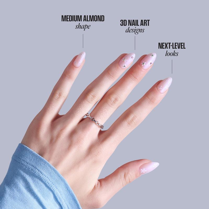 KISS GLAM 3D & Jewel Press On Glue Nails  - Breeze of Bliss