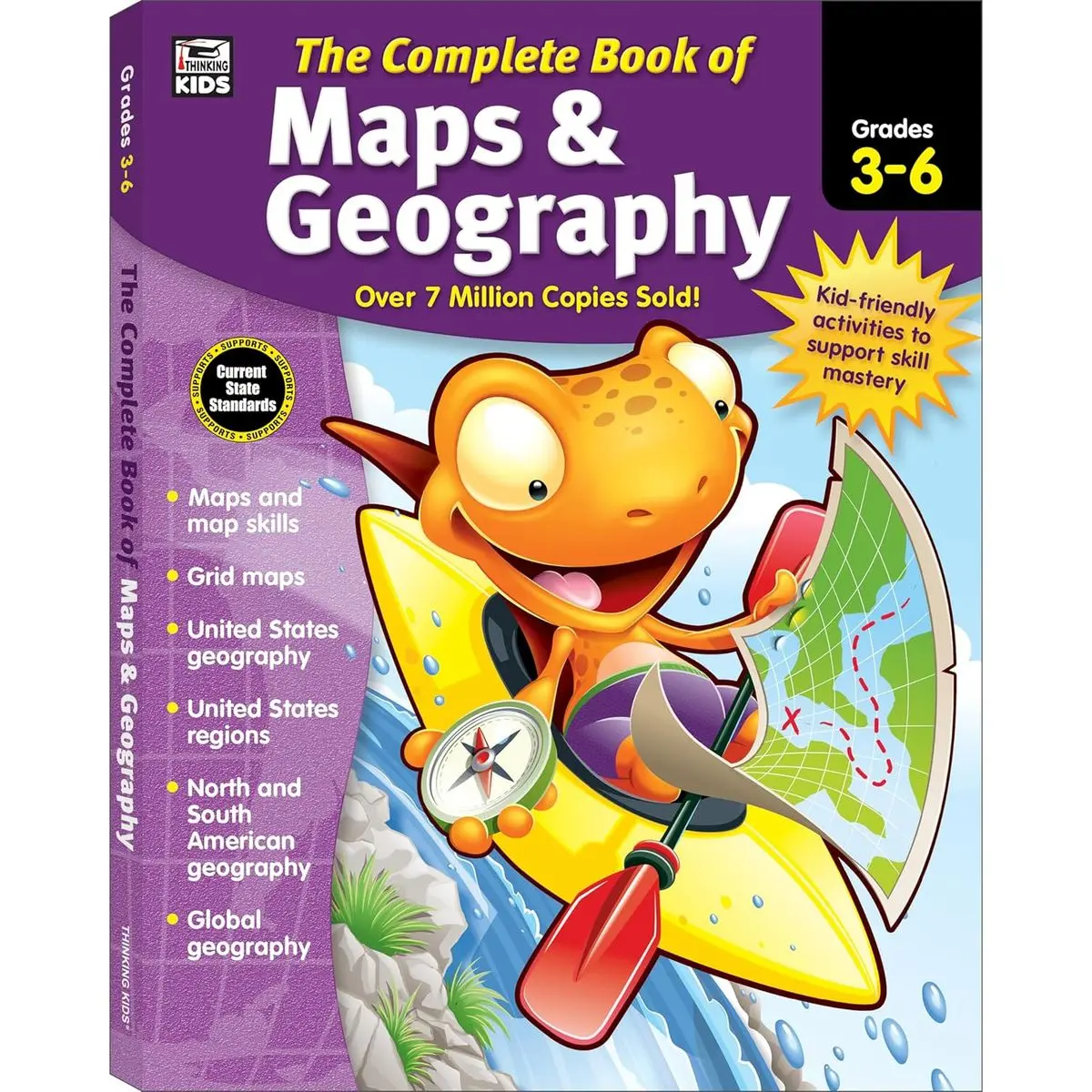 Complete Book of Maps and Geography Workbook, Global Geography for Kids Grades 3-6, United States Geography and Regions, Map Skills, Time Zones, Oceans Paperback – July 27, 2017