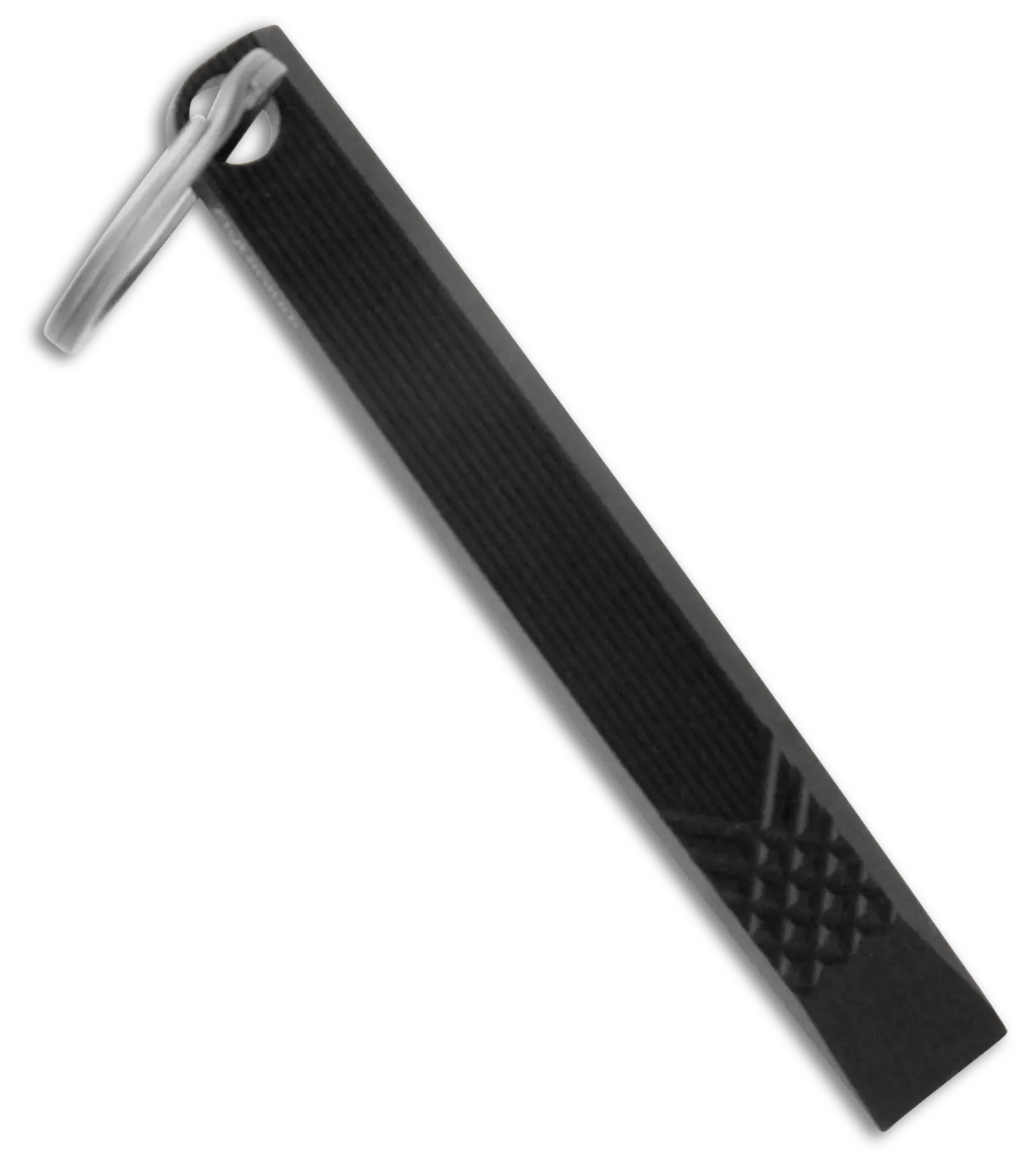 Flytanium Flybar Ribbed Titanium Keychain Prybar, Black Pocket Tool with Enhanced Grip and Narrow Profile, Everyday Carry, 3.5" Long