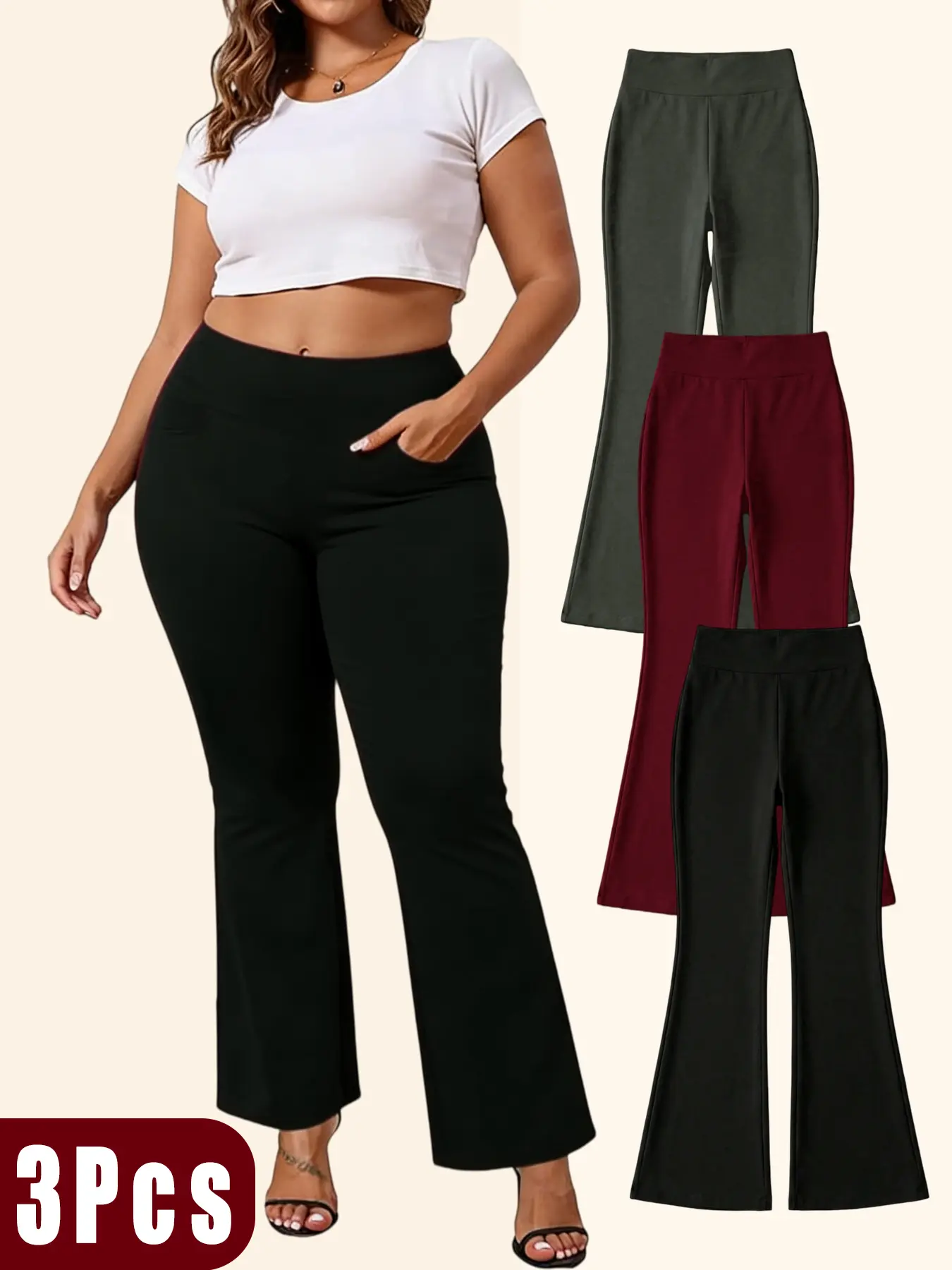 Women’s high-waisted yoga flared pants—casual, breathable, soft, highly stretchy, tummy control and butt-lifting design; suitable for sports, fitness, and yoga; spring/summer casual flared pants. outdoorfun tiktokshopbacktoschool