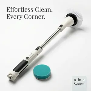 Pro-Series 9-in-1 Electric Spin Scrubber| Ultimate Power Scrubber for Deep Cleaning| IPX7 Waterproof & Cordless| 9 Interchangeable Heads| For Bathroom, Kitchen, Floor & Car