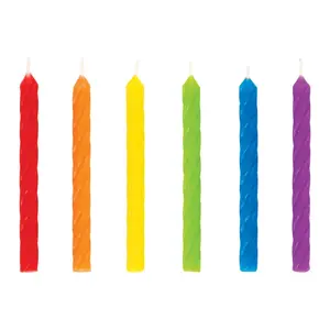 Creative Converting  Spiral Candle, Rainbow - 288 Count