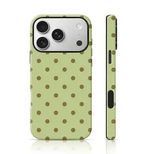 Polka Dot Phone Case for iPhone 17 Pro Max/17 Pro/16 Pro/15Pro Max 15/14/13/12 Max & Samsung S25 Ultra All Models Double-Layer TPU Shockproof Protective Cover Multiple Colors