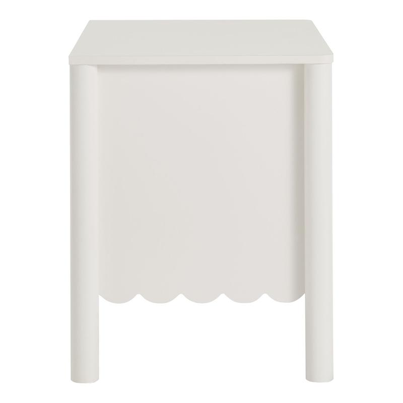 Emmeline Scalloped 2-Drawer Nightstand in White