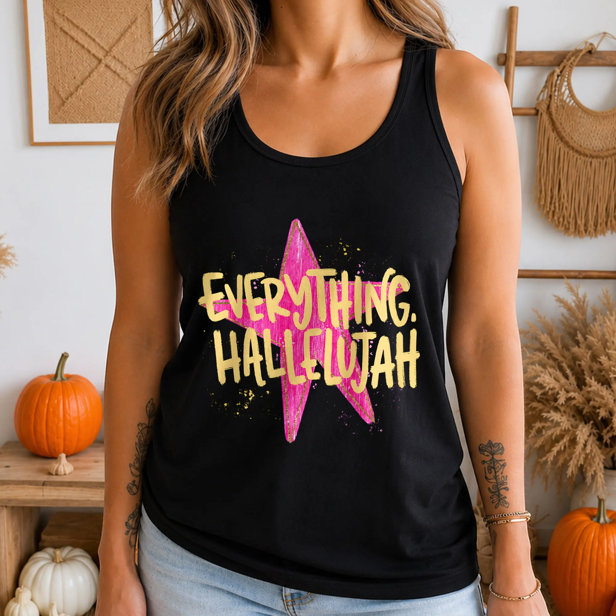 Everything Hallelujah Tank Top, Christian Faith Shirt, Worship Quote Tank, Minimal Religious Graphic, Praise God Gift