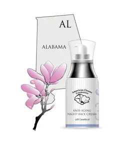American Flower Cosmetics Anti-Aging Night Cream with Shea, Camellia Oil, SKINectura Peptide, Hyaluronic Acid & IBR-Snowflake - Plumping, Hydrating, Moisturizing Face Plumper for Smoother Skin, 1.7 fl oz