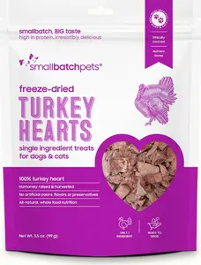 Small Batch Turkey Hearts 3.50z for pets