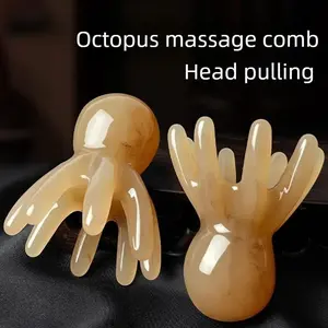 Octopus massage comb, head meridian massager, scalp acupoint massage comb, portable octopus wide-tooth scraping comb