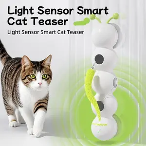 Cat Toys, Interactive Caterpillar Toy with USB Charging, Ultimate Automatic Fluffy Tail Cat Teaser with Motion Sensor and Suction Cup for Indoor Pets to Play Steady catenrichment Caterpillar Plush Interactive Cat Toy