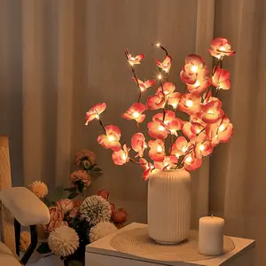 20LED Simulation Butterfly Orchid Branch Light for Bedroom Decoration Creative Christmas Holiday String Light Enhances Ambiance