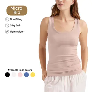 Tommy John Women’s Micro Rib Fitted Tank | Silky Soft Lightweight Top | Stretch Fit, Breathable, Tagless Comfort Style Modal