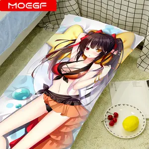 Anime Dakimakura DATE A LIVE Tokisaki Kurumi Pillow Case Peach Skin 50*150cm