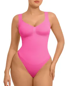 FeelinGirl Women's Seamless Sleeveless Thong Bodysuit for Comfortable for  Lady  Soft  Womenswear Basic