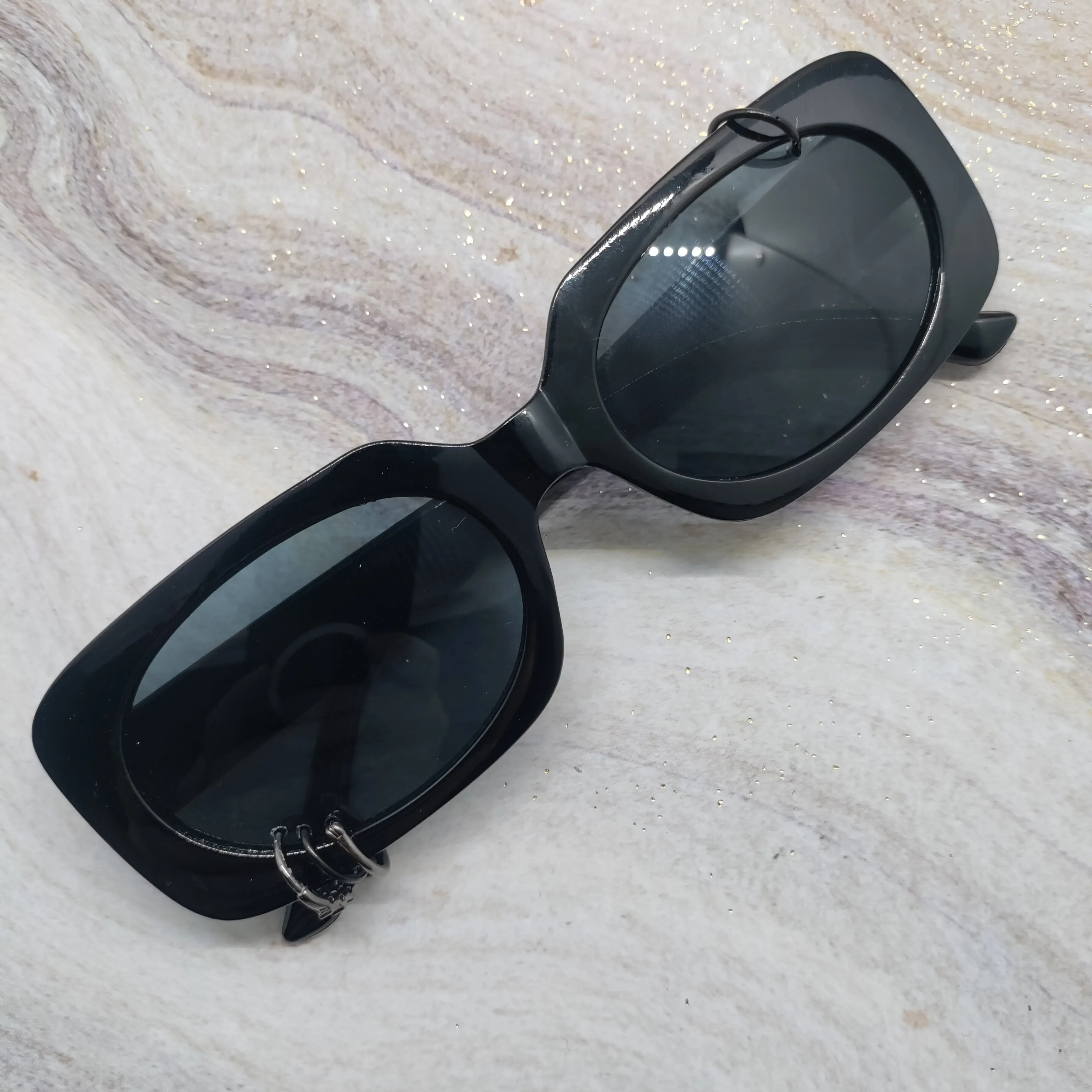 Blackout Pierced Sunglasses for Women, Handcrafted 2000s Retro Style, Lightweight Wearable Statement Frames for Casual & Festival Looks, Statement Frame Glasses, 2000S Retro Style Women's Sunglasses, Stylish Accessories, Designer-Inspired Sunglasses