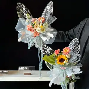 Transparent Butterfly Flower Wrapping Paper, 20pcs Bouquet Gift Packaging Material, Ideal for Elegant Present Wrapping, Bouquet Wrapper