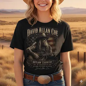 David Allan Coe Country Legend T-Shirt Front Print Fan Tee Unisex Fit S–5XL