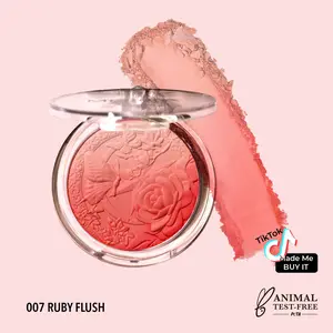 Moira Cosmetics Signature Ombre Blush (007 Ruby Flush) - Pink Color, Test-Free Formula, Makeup Blusher, Floral Design