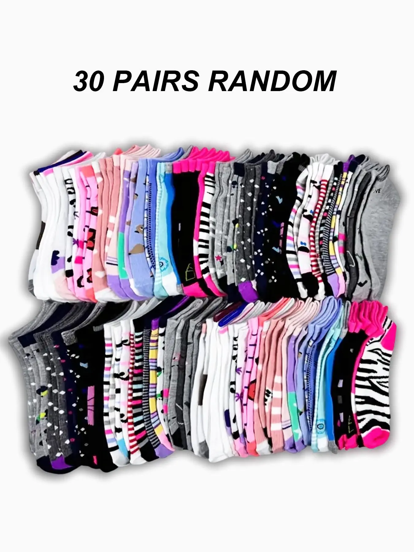 Random Women's Graphic Print Low Cut Socks, Casual Comfy Breathable Soft Socks for Daily Wear, Women's Socks for All Seasons, Socks Set, Breathable Polyester Socks