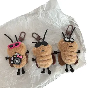 Cartoon  cute little cockroach doll keychain small pendant student backpack pendant creative  toy gift plush Terrifying Plush Toy 17-22 inch