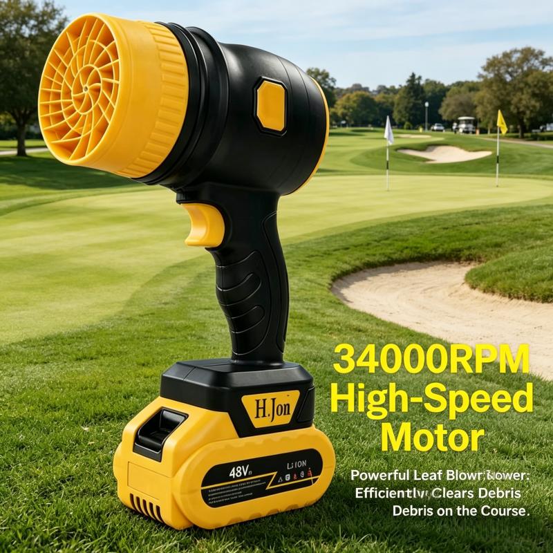 Cordless leaf blower, brushless dust collector, 3400 rpm, handheld electric dust collector for household cleaning, automobiles, outdoor use 21V mini dry blower fan, (tool only) US standard two plug