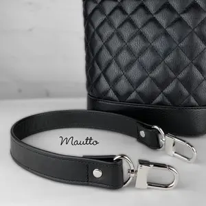 Short Shoulder Leather Strap - 20 inch Length, 1 inch (25mm) Wide - Choose Silver-tone Connector Style - Modern Colors Collection