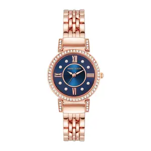 Anne Klein Rosetone Crystal Accented Bracelet W atch