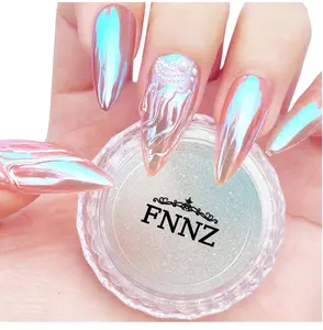 Unicorn Chrome Nail Powder, Aurora Unichrome Mermaid Aurora Nail Powder Pigment Pearlescent Nail Art Glitter Decoration for Home DIY Nail Salon Manicure - Glacier Ocean