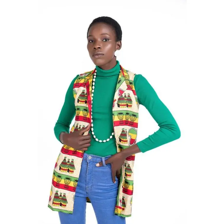 African Print Nana Sleeveless Jacket