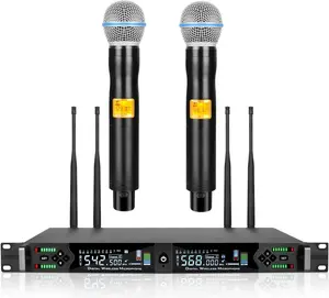 Kaschun Professional Wireless Microphone System, 2 Handheld Mics, for Karaoke, Church, Party, Wedding, Conference, Lecture, Home Use