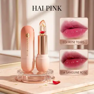 Flower Design Lipstick, 1 Count Color Changing Moisturizing Lip Balm, Luxurious Long Lasting Tinted Hydrating Lip Gloss, Suitable for All Occasions Lip Makeup, Girls and Women Makeup Accessories, Cosmetic, Christmas Gift, Hydrating Lipgloss