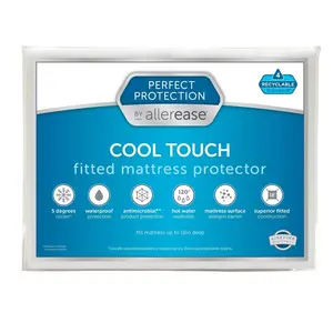 Allerease Mattress Protector Jersey Waterproof Cooling Antimicrobial, 18"D, Full