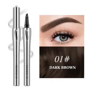 4-Fork Long-Wear Eyebrow Pen for Hair-Like Detailing and Smooth Brow Sculpting, Perfect for Daily Makeup & Holiday Photos—Shine Bright This Christmas