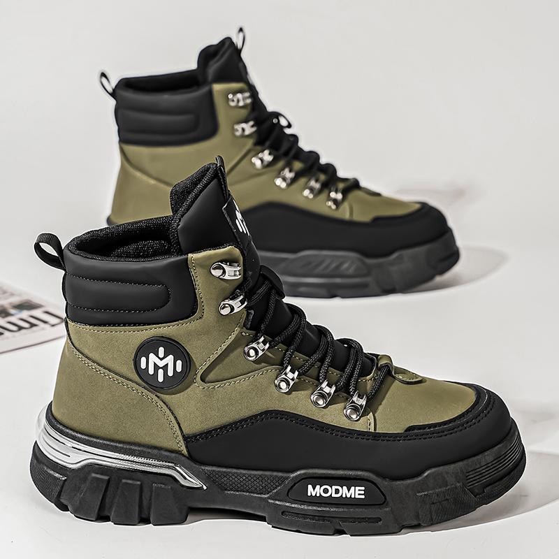 MODME Men’s Waterproof High-Top Hiking Boots, Non-Slip Outdoor Work Shoes, Durable Trail Sneakers for Trekking & Camping