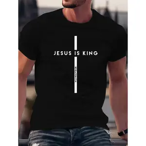 Casual Christian T-Shirt – Jesus Is King With Cross And King Of Kings Message Golf Gift T-Shirt For Men And Women