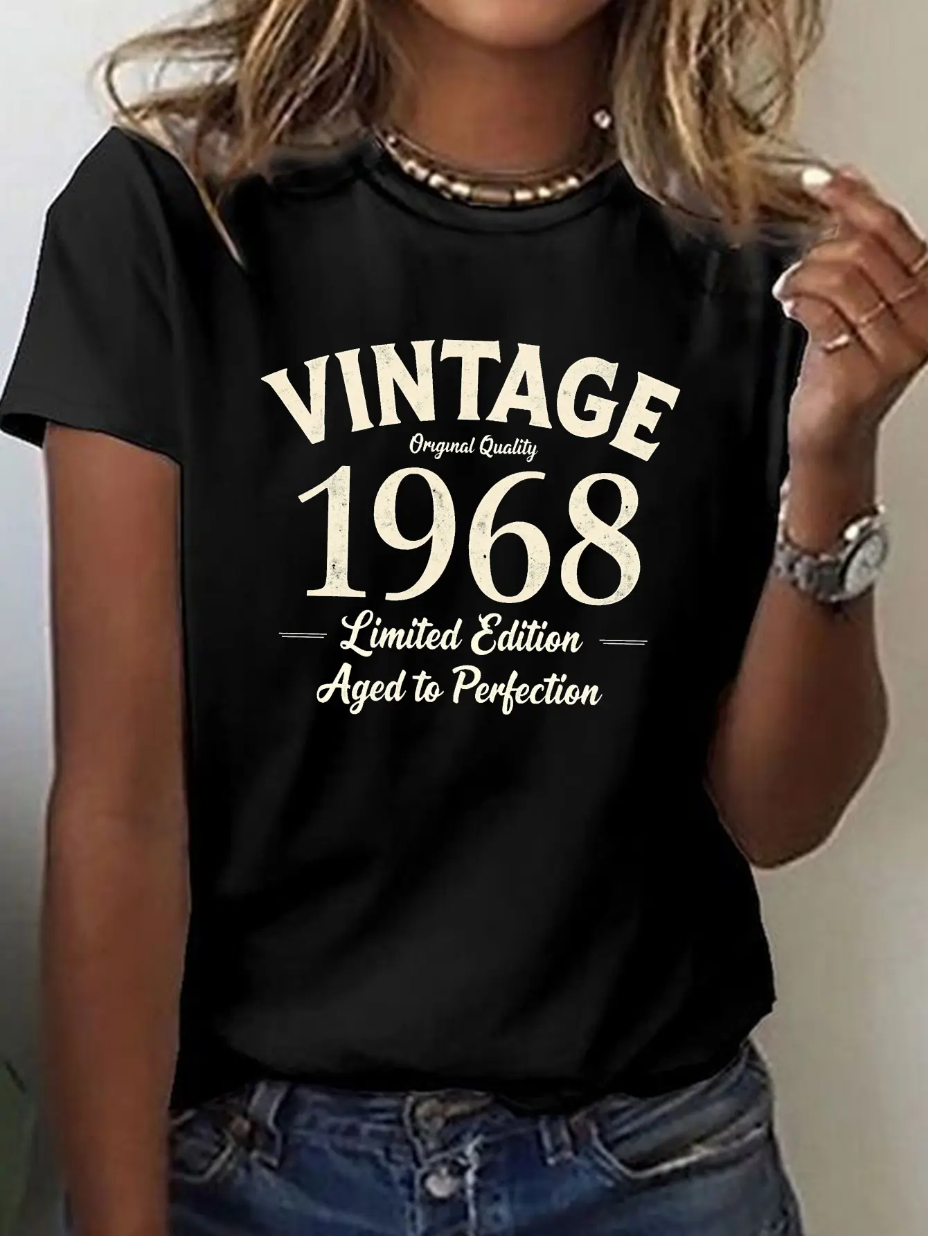 VINTAGE 1968 Limited Edition Print T-shirt, Short unisex soft cotton short sleeve t shirt, vintage graphic casual tee for men women teens, perfect birthday holiday gift for camping travel gym daily street  wear