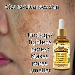 Super Strong Bee Venom Essence, Pore Cleansing, Brightening, Hydrating, Contains Ha, Niacinamide, Kojic Acid, Honey Extract, Suitable for All Skin Types