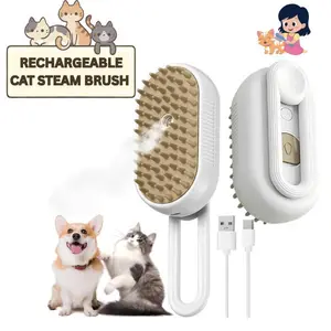 Rechargeable Cat Steam Brush – Pet Gadget Grooming & Deshedding Tool for Cats & Dogs, Skin-Friendly Steam Comb with Accessories – Great Gift for Cats for Halloween