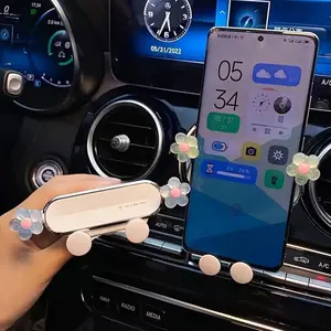 2025 New Flower-Shaped Adjustable Car Mirror Phone Holder - Adorable, Straightforward, And Easy to Set Up, Air Vent Phone Car Mount, Removable, Washable, Sturdy, Can Be Securely Attached in The Vehicle
