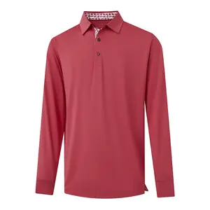 DTWOOO Men's Polo Shirt Long Sleeve Casual Solid Dry Fit High Performance Designed Collared Golf Men's Polo Shirt