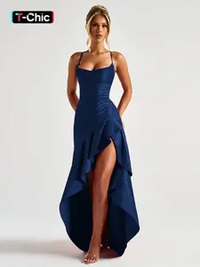 Elegant Square Neck Tie Back Backless Solid Dress, Slim Fit Summer Dress in Thin Knit Fabric, Sexy Chic Style for Beach & Parties, Formal, Womenswear