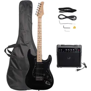 Glarry  Full Size Electric Guitar for Music Lover Beginner with Amp and Accessories Pack Guitar Bag