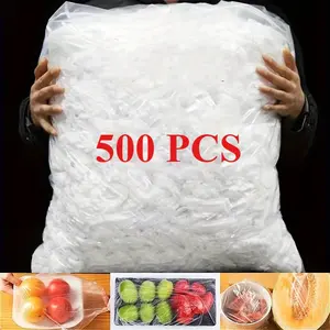 500 pieces of food wrap covers, disposable self-sealing storage bags for home use – food-grade plastic, perfect for kitchens, picnics, and barbecues.