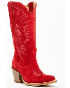 Charmed Life Suede Western Boots - Round Toe