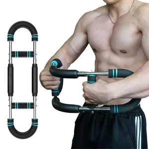 60 100lbs Adjustable Twister Arm Workout Bar Portable Spring Exerciser For Arm Chest Triceps Forearm Muscle Building Home Gym Fitness Equipment For Daily Exercise