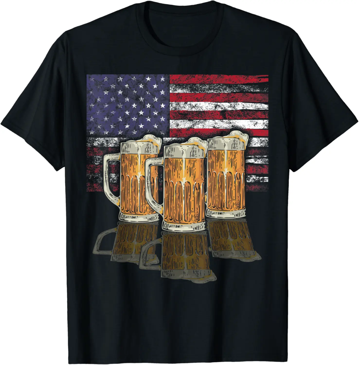 Beer Mug American Flag Craft Beer Beer Lover Brewer T-Shirt - Parisbus Shop 87B0B2Q7HTTS