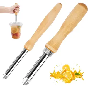 2 Pack Straw Puncher for Plastic Lids, Straw Hole Puncher for Plastic Lids, Lemonade Cups, Cafe Drinks and Deli Container Straw Hole Puncher, Circular Clay Hole Cutters for Pottery Tools