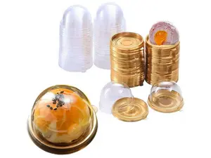 50-Pack Mini Cupcake Boxes Clear Dome Lid & Gold Base for Individual Desserts Perfect for Small Treats Bakeware Set