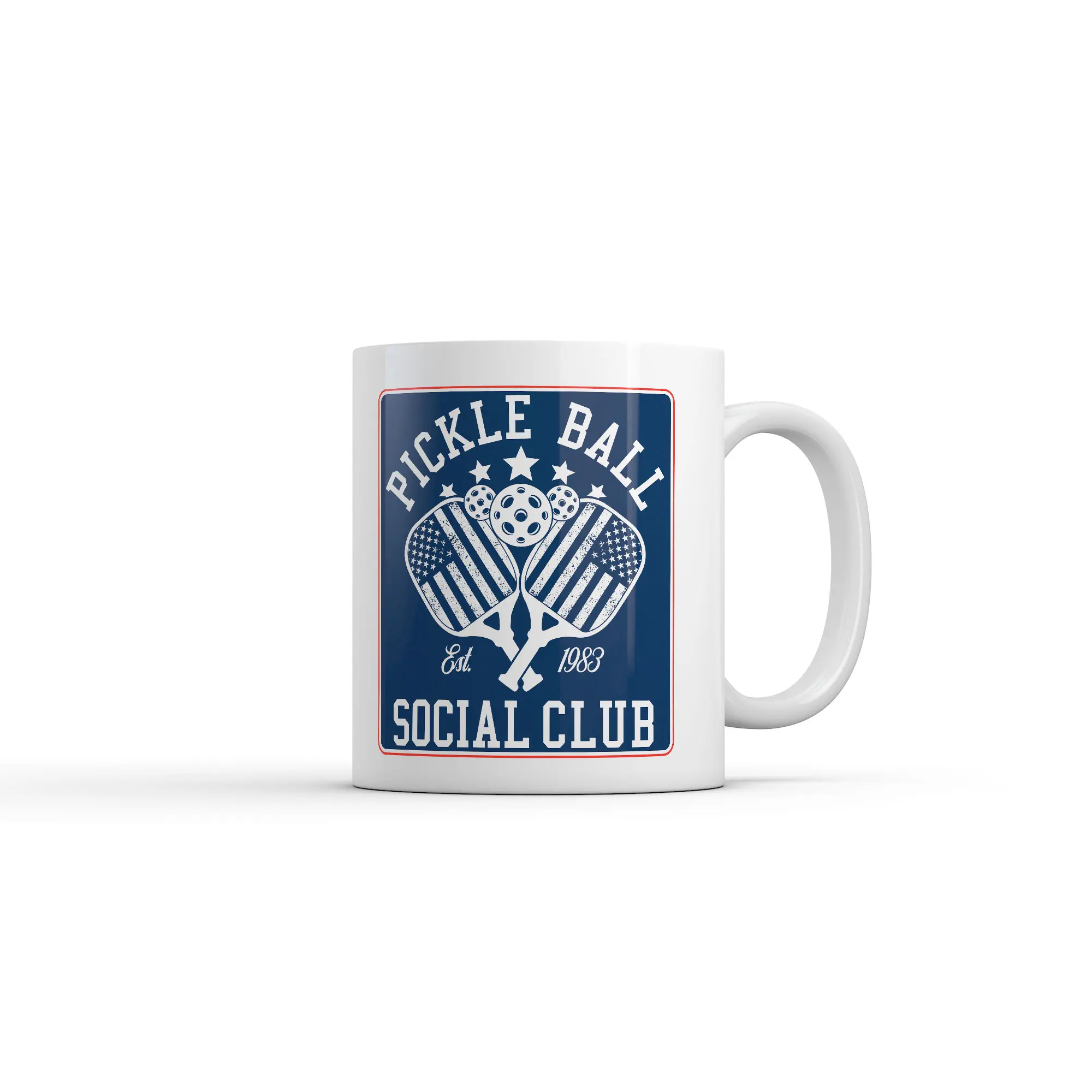 Pickleball Social Club Mug Funny Sarcastic Graphic Coffee Cup - 11oz Funny Coffee Mugs Ceramic Printed Drinkware Cup