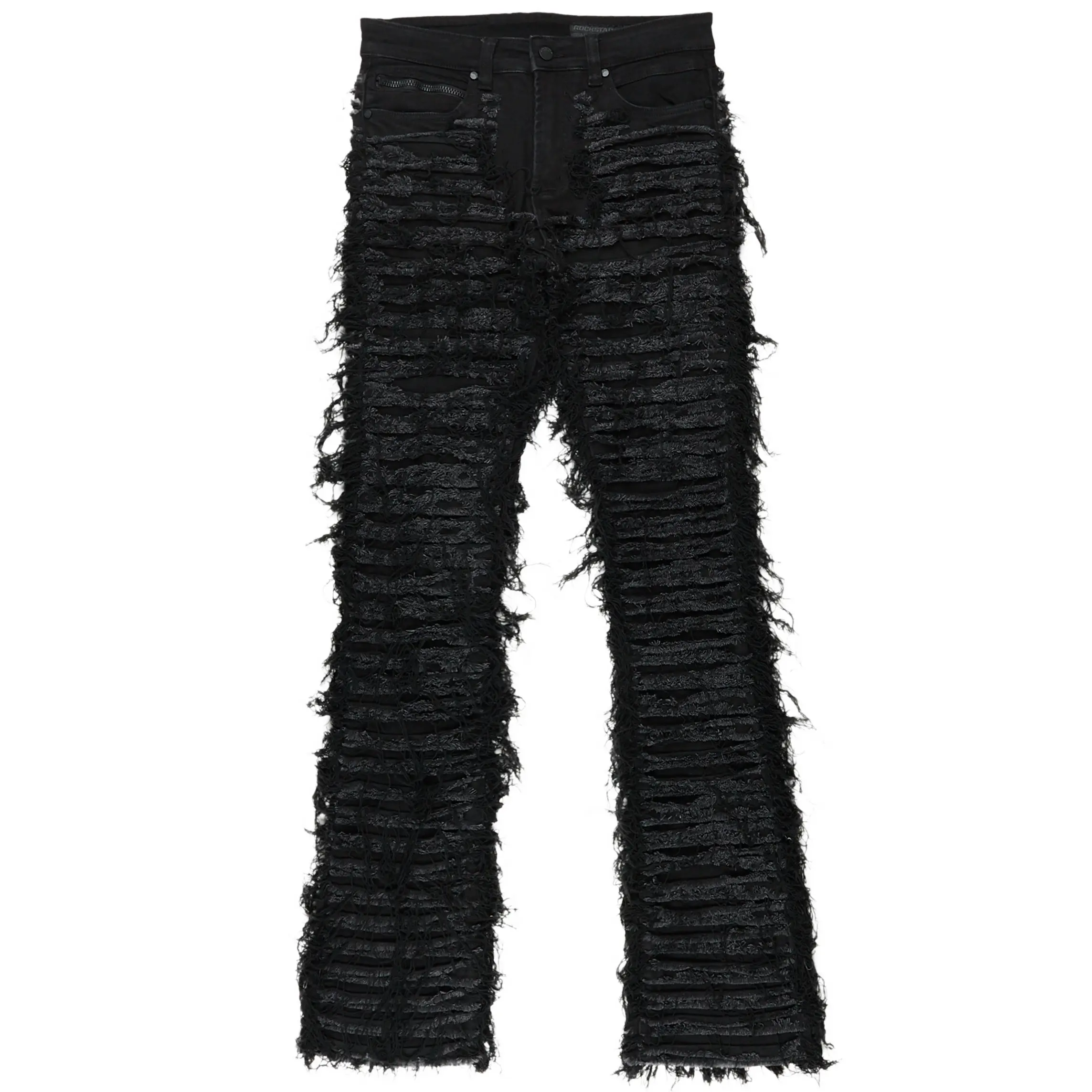 Kunno Black Stacked Flare Jean